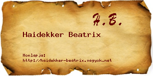 Haidekker Beatrix névjegykártya