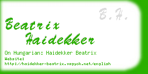 beatrix haidekker business card